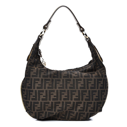 Fendi Zucca Laminated Vachetta Small Chef Hobo Tobacco Bronzo 1 of 13