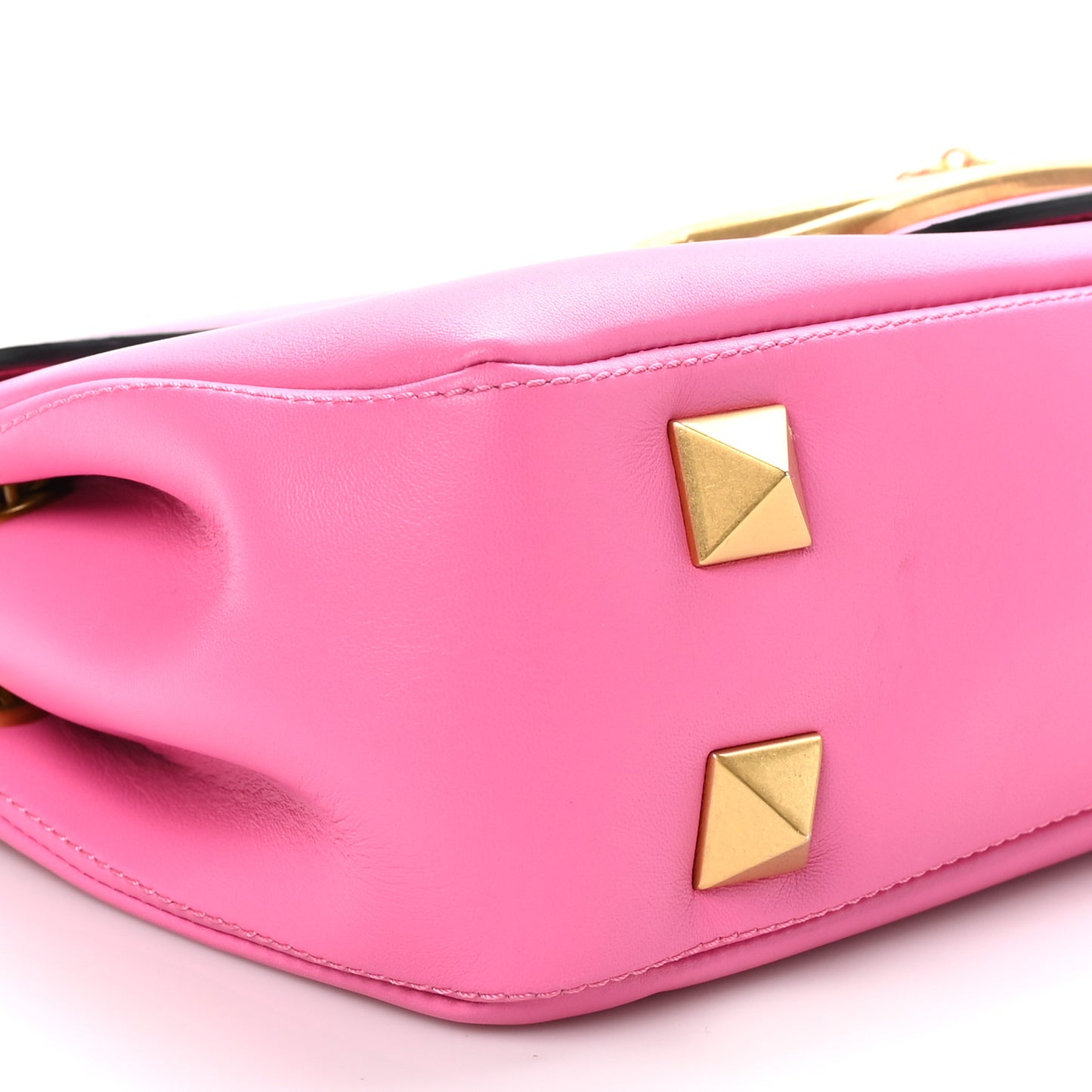 Nappa Stud Sign Shoulder Bag Feminine Pink