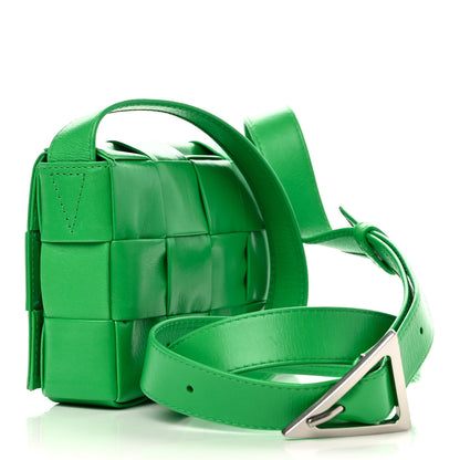 Bottega Veneta Paper Calfskin Maxi Intrecciato Small Cassette Crossbody Bag Grass 3 of 9