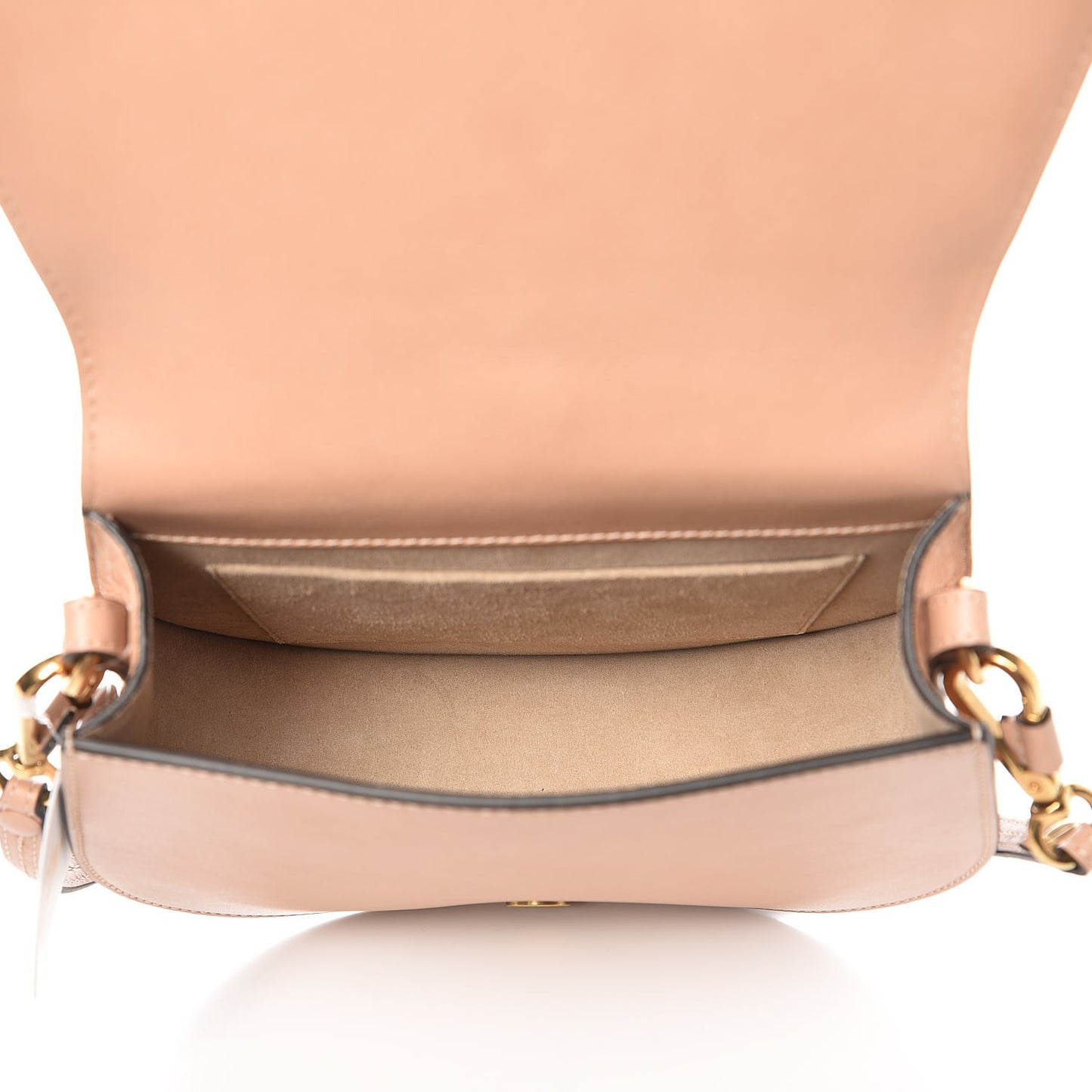 Calfskin Suede Medium Nile Bracelet Bag Biscotti Beige
