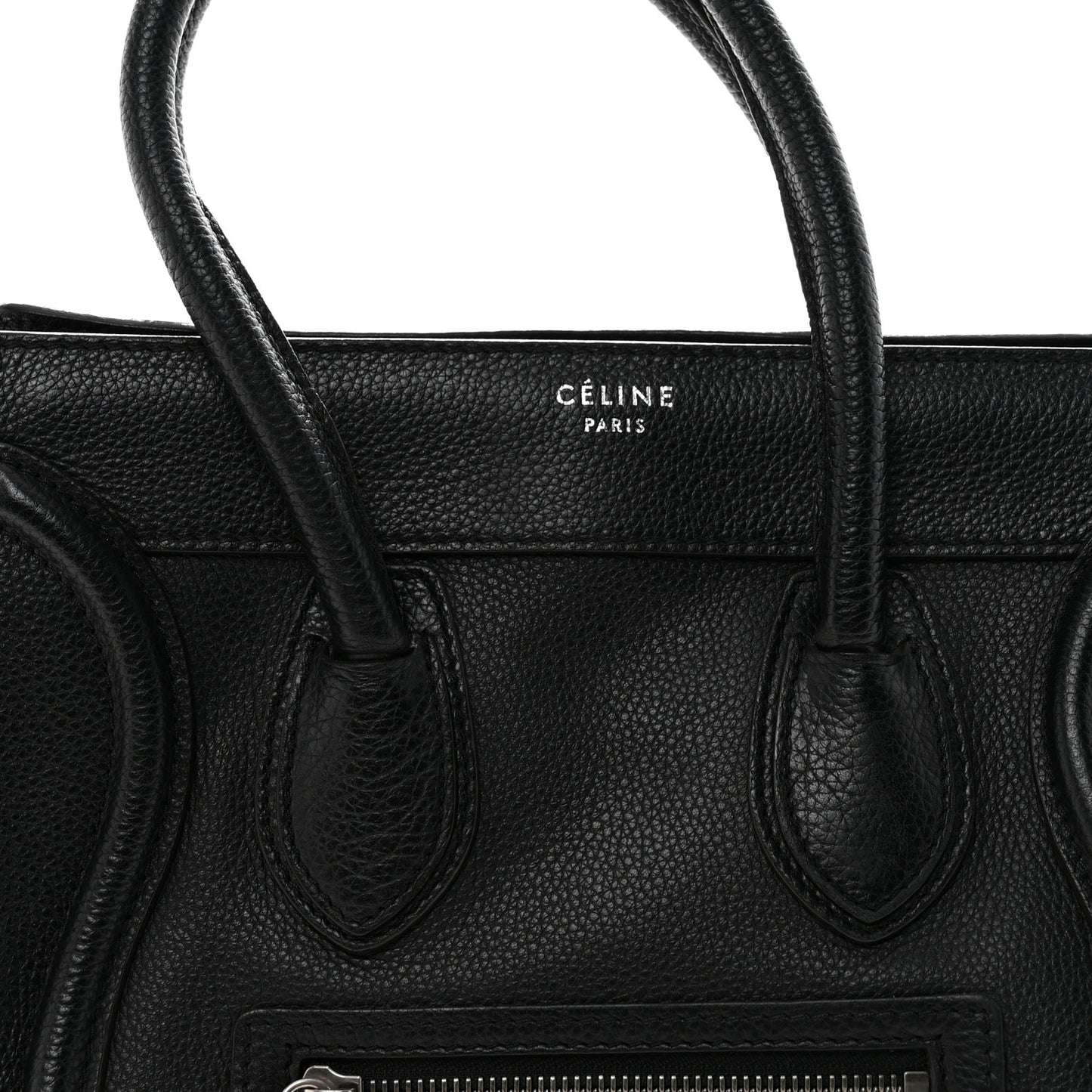 Drummed Calfskin Micro Luggage Black Black