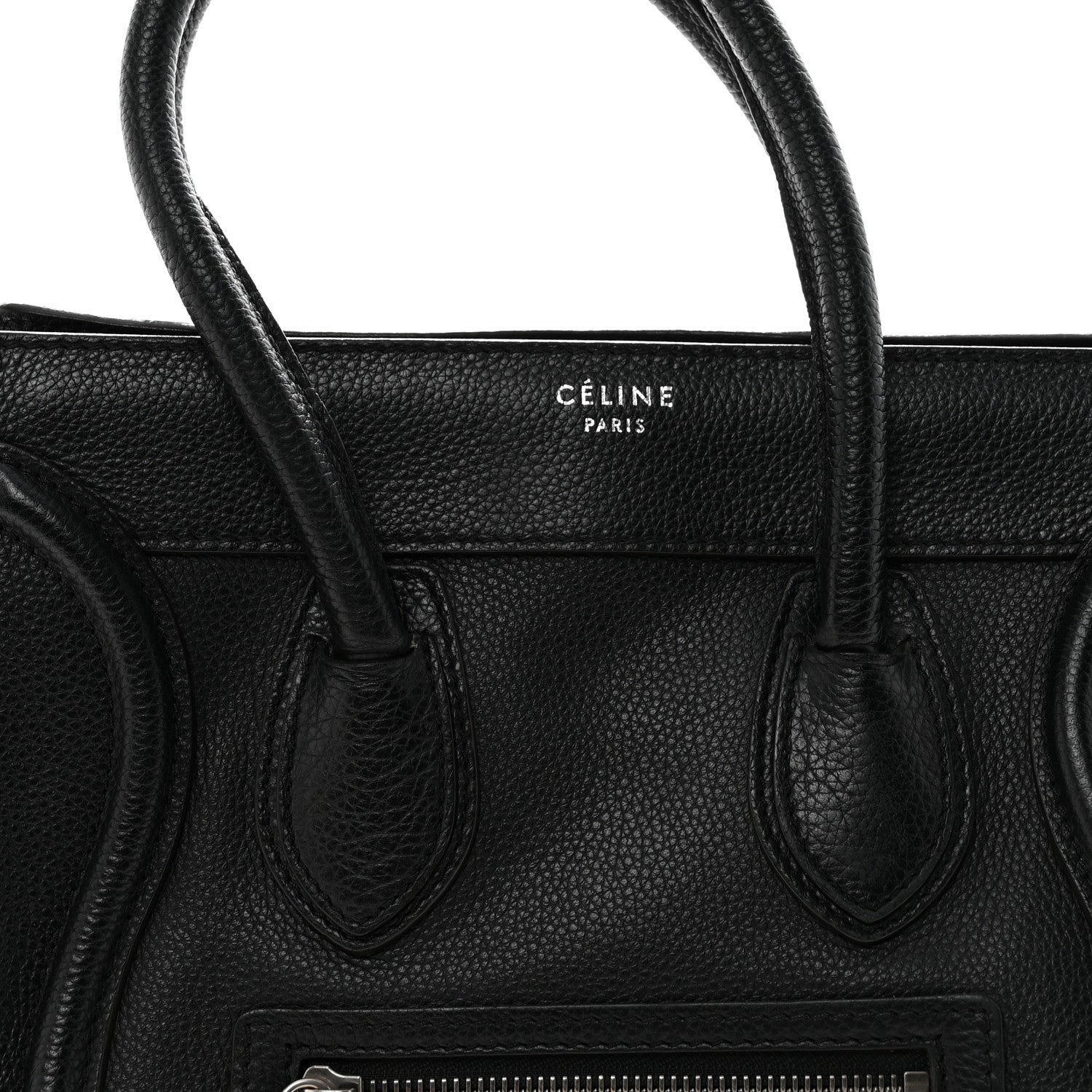 Celine Drummed Calfskin Micro Luggage Black Black 7 of 11