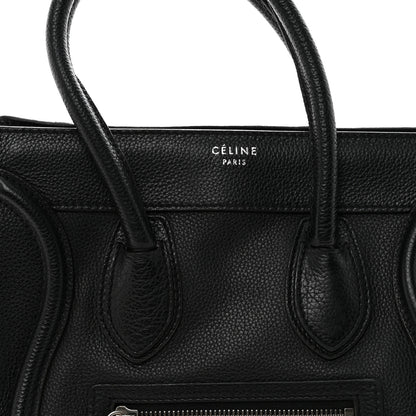 Celine Drummed Calfskin Micro Luggage Black Black 7 of 11