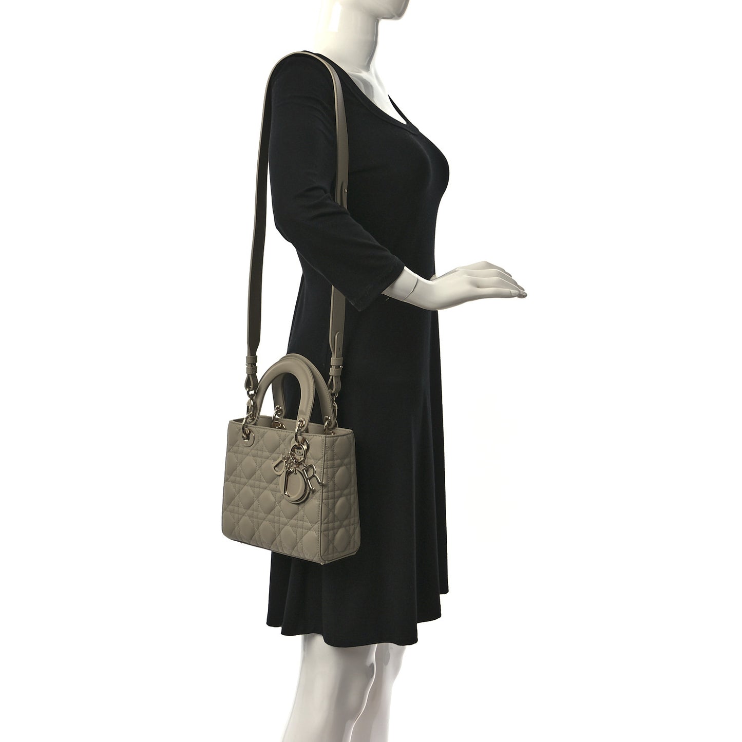 Lambskin Cannage Small Lady Dior Hazelnut