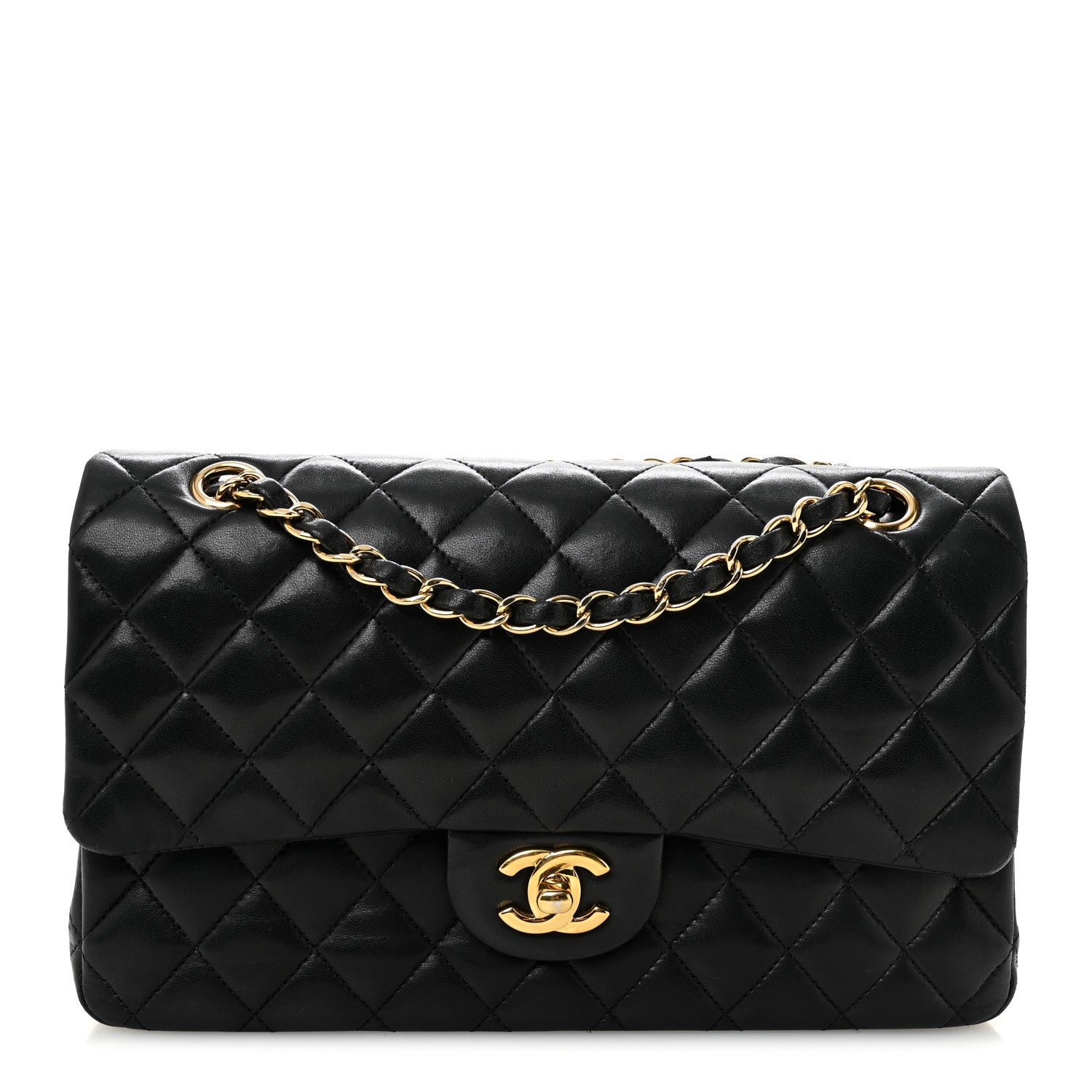 Chanel Lambskin Quilted Medium Double Flap Black 1 of 11