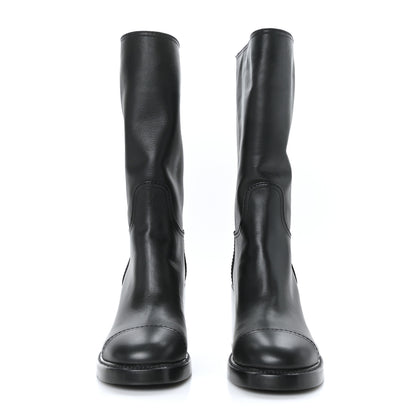 Chanel Calfskin Cap Toe High Boots 40 Black 2 of 9