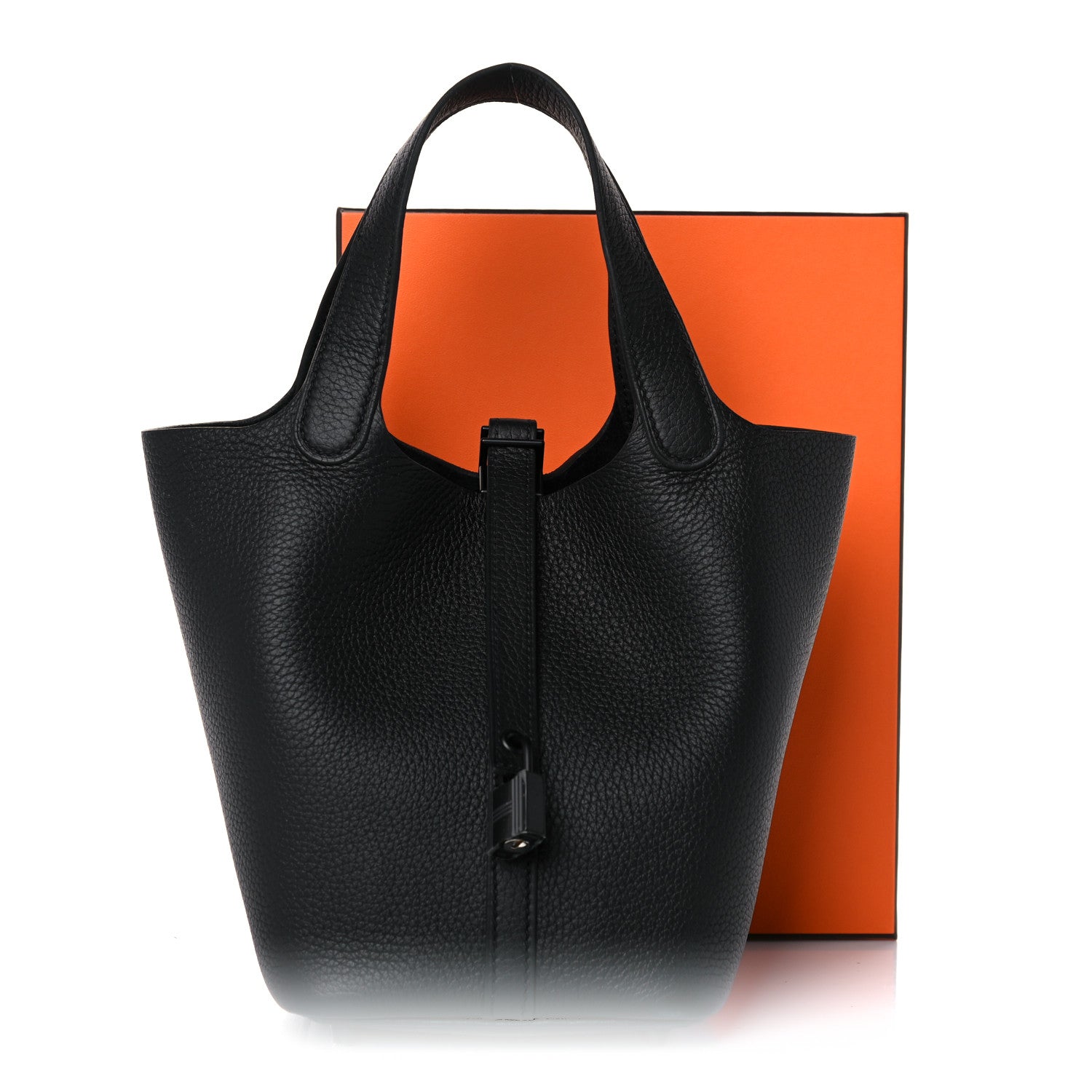 Hermes Taurillon Clemence Monochrome Picotin Lock 18 PM Black 9 of 9