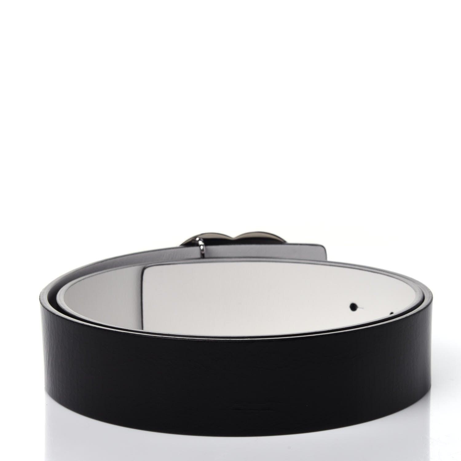 Chanel Calfskin CC Reversible Belt 85 Black White 2 of 4