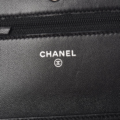 Chanel Lambskin Quilted Wallet On Chain WOC Black 6 of 12