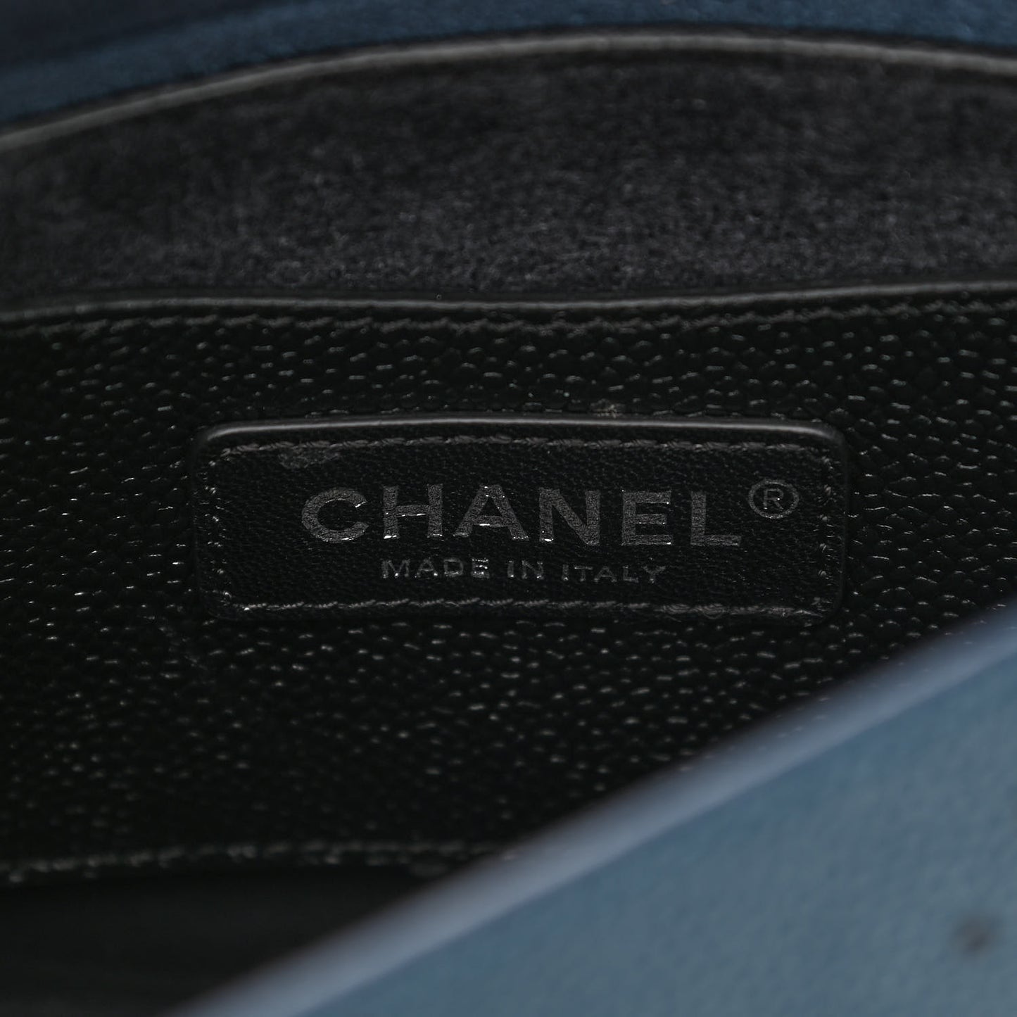 Caviar Perforated Messenger Bag Navy