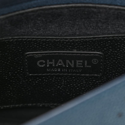 Chanel Caviar Perforated Messenger Bag Navy 6 of 10