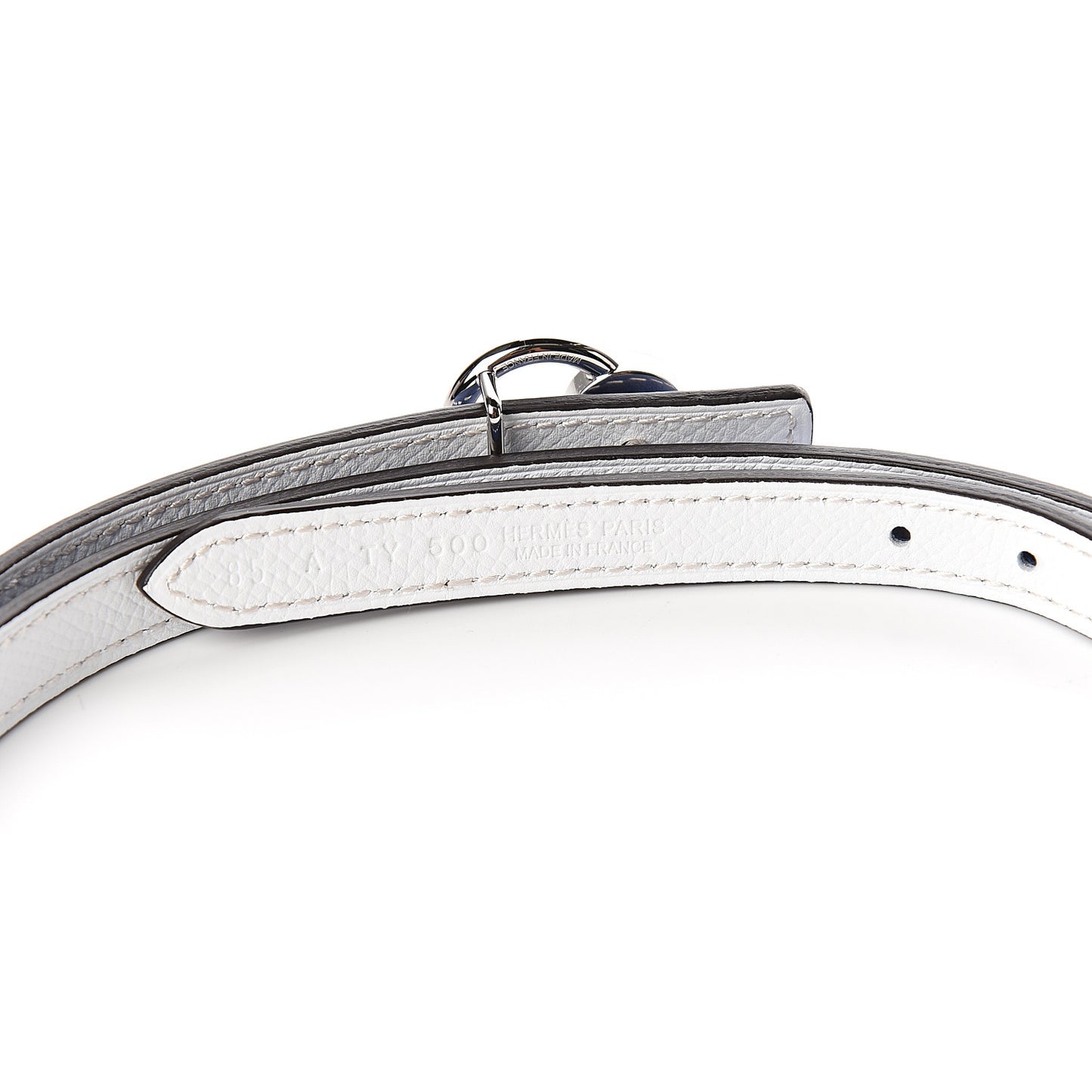 Swift Epsom 13mm Mini Laquee Reversible Belt 85 Bleu Brighton White