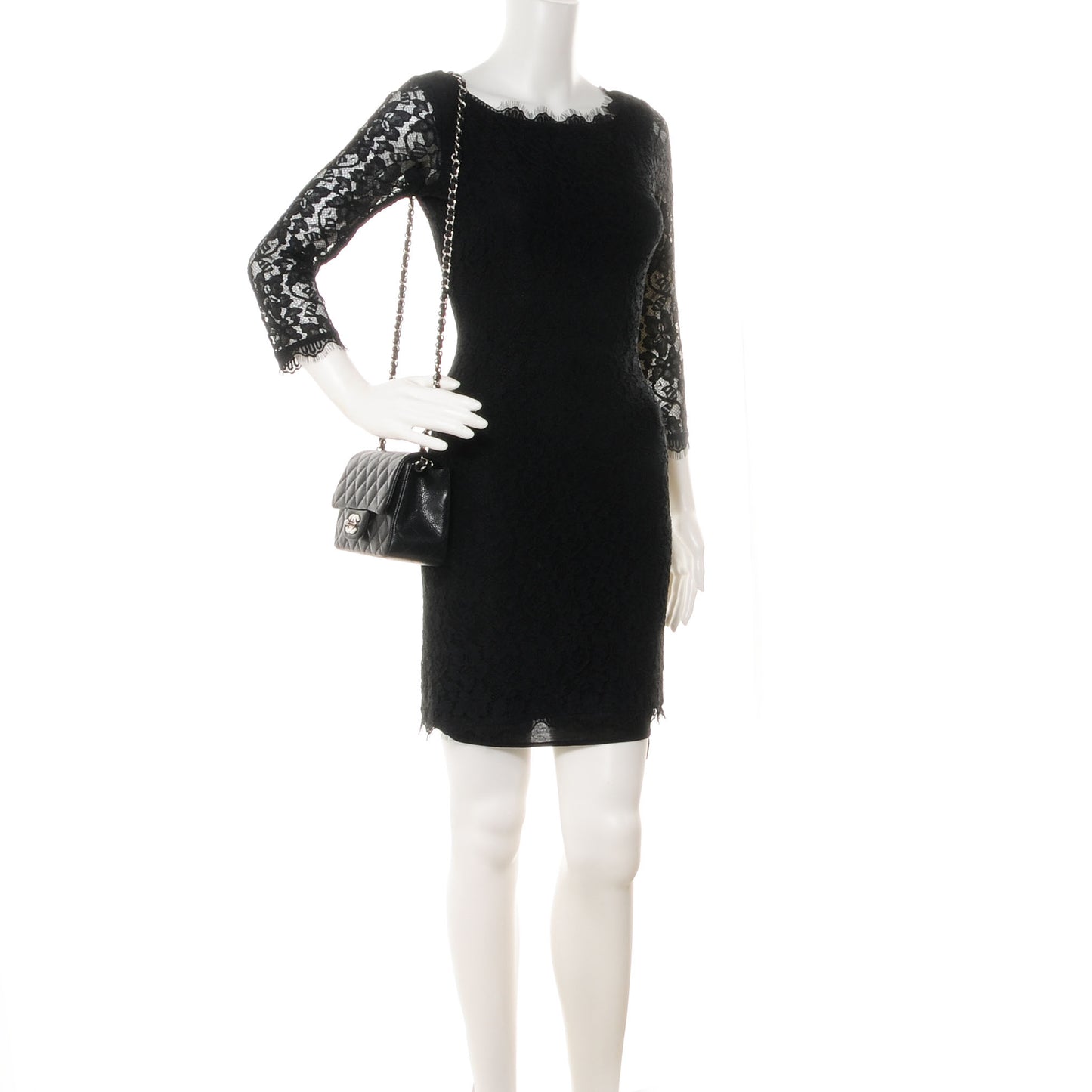 Caviar Quilted Mini Flap Black