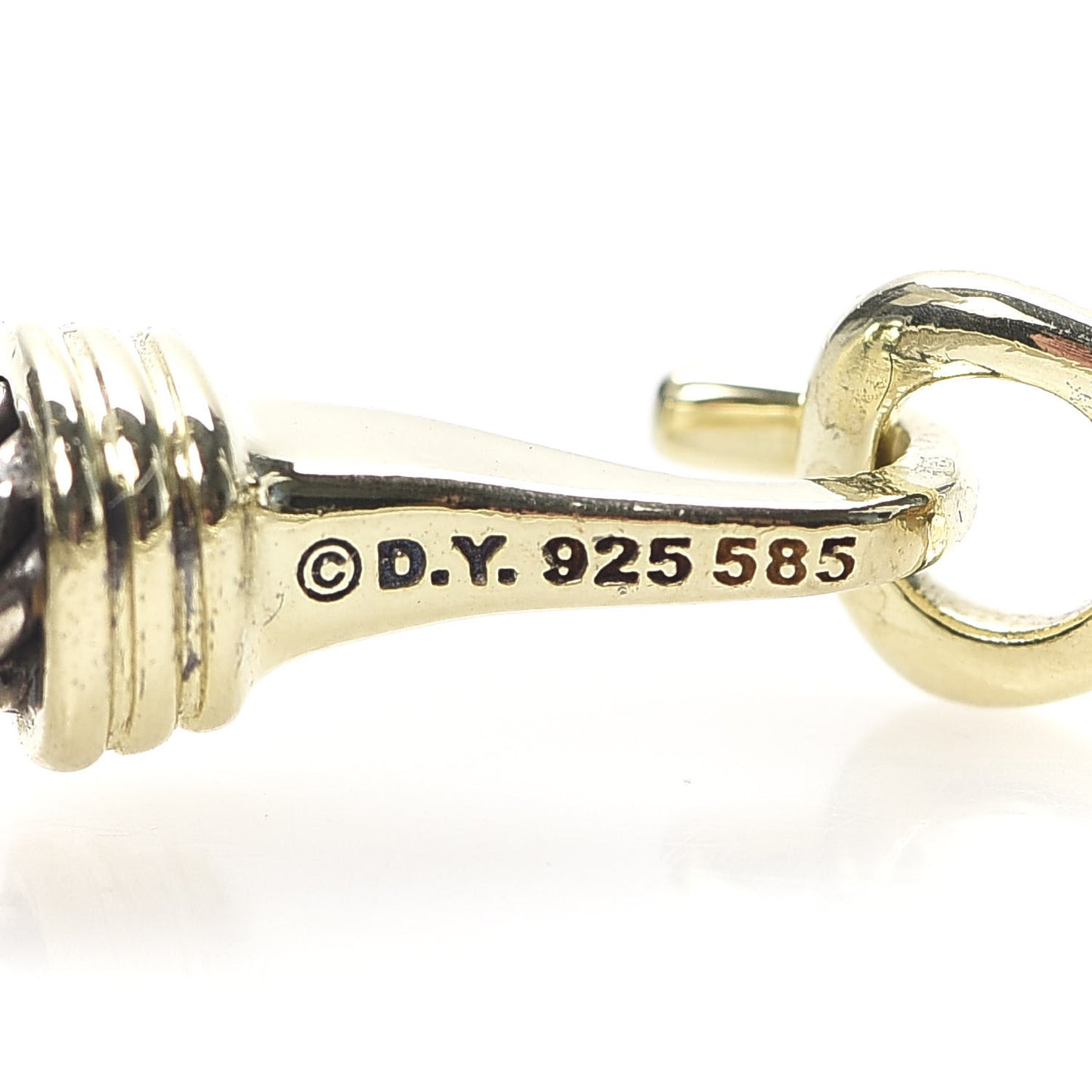 Sterling Silver 14K Yellow Gold 5mm Cable Classic Buckle Bracelet