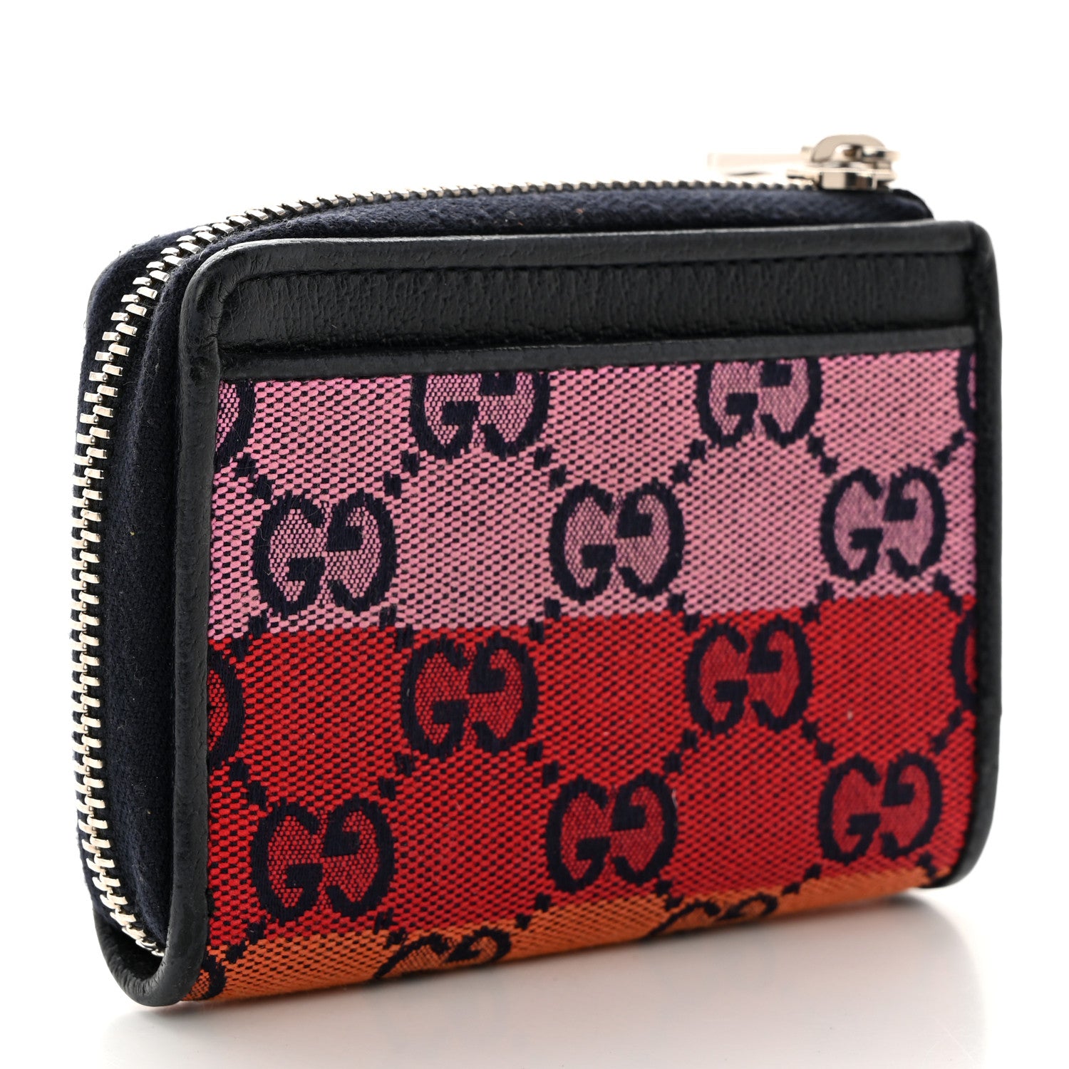 Gucci Monogram Multicolor Retro Interlocking G Zip Card Case Wallet Blue Rainbow 3 of 9