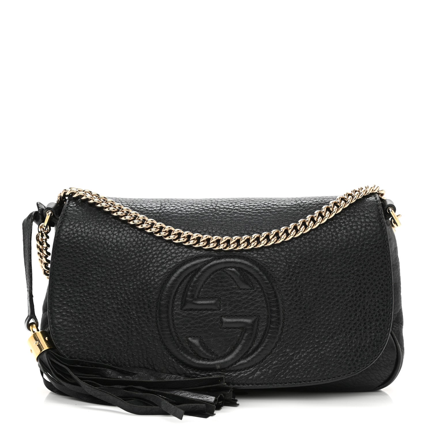 Gucci Pebbled Calfskin Medium Soho Flap Crossbody Black 1 of 15