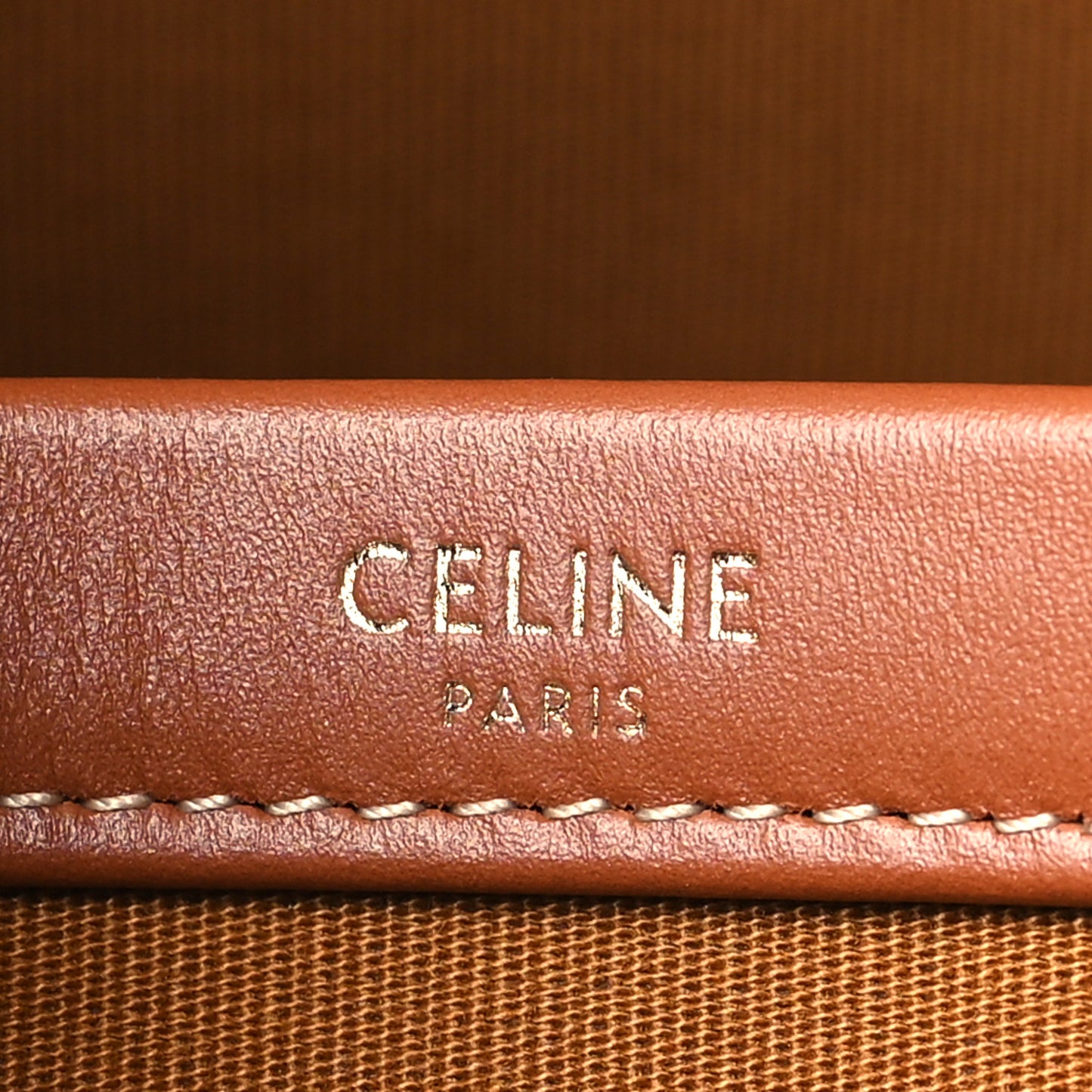 Triomphe Canvas Calfskin Mini Horizontal Cabas Tan