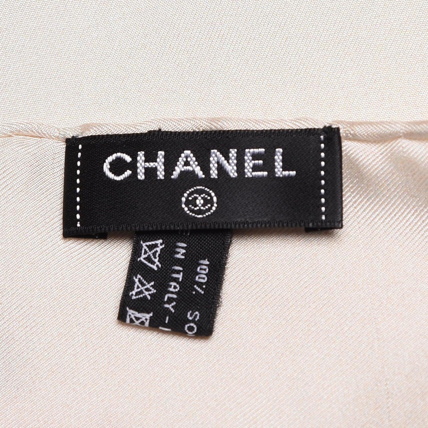 Chanel Silk Column Pillar CC Logo Stole White 5 of 7