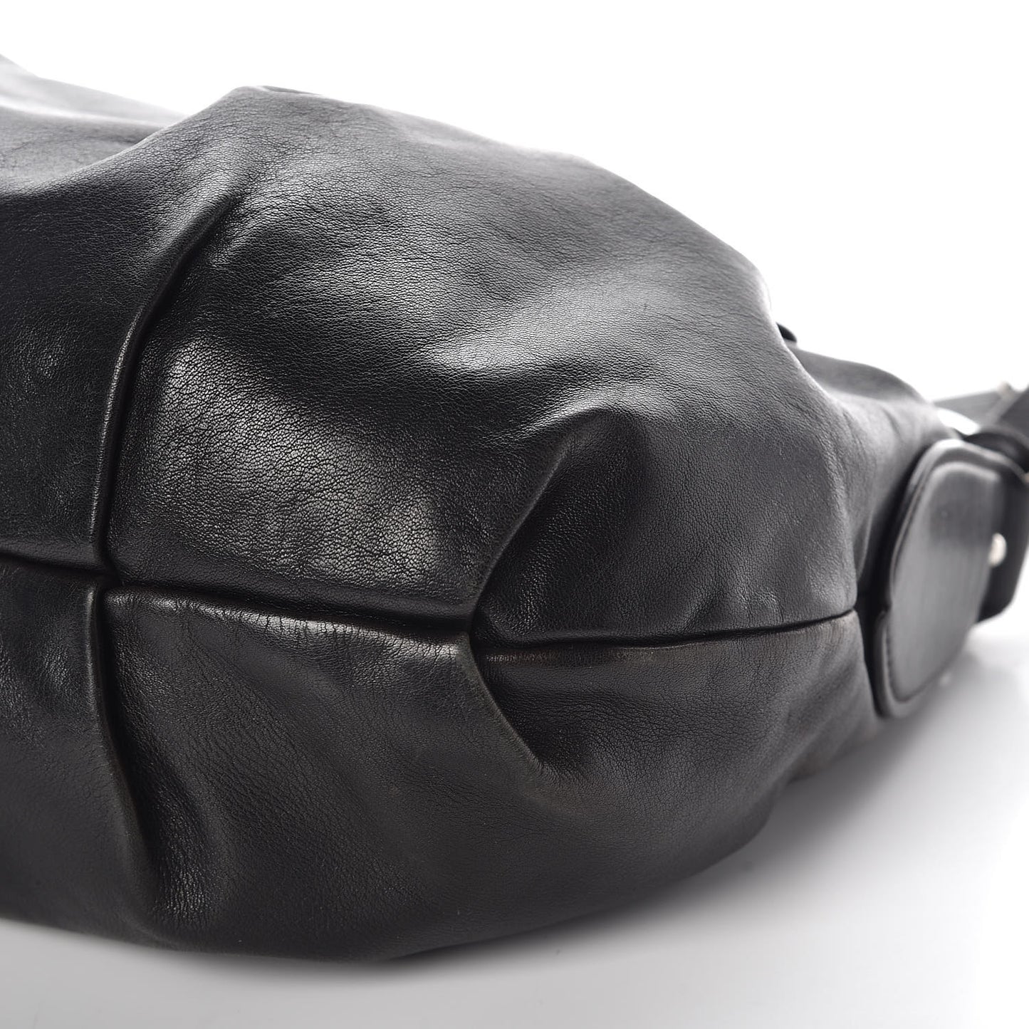 Soft Calf Pleated Hobo Black