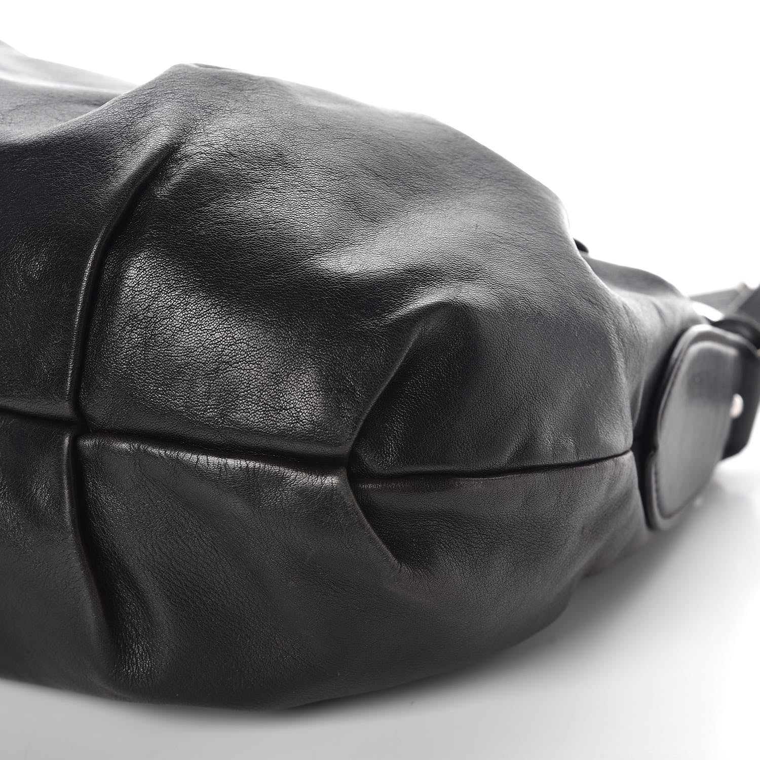 Prada Soft Calf Pleated Hobo Black 8 of 8