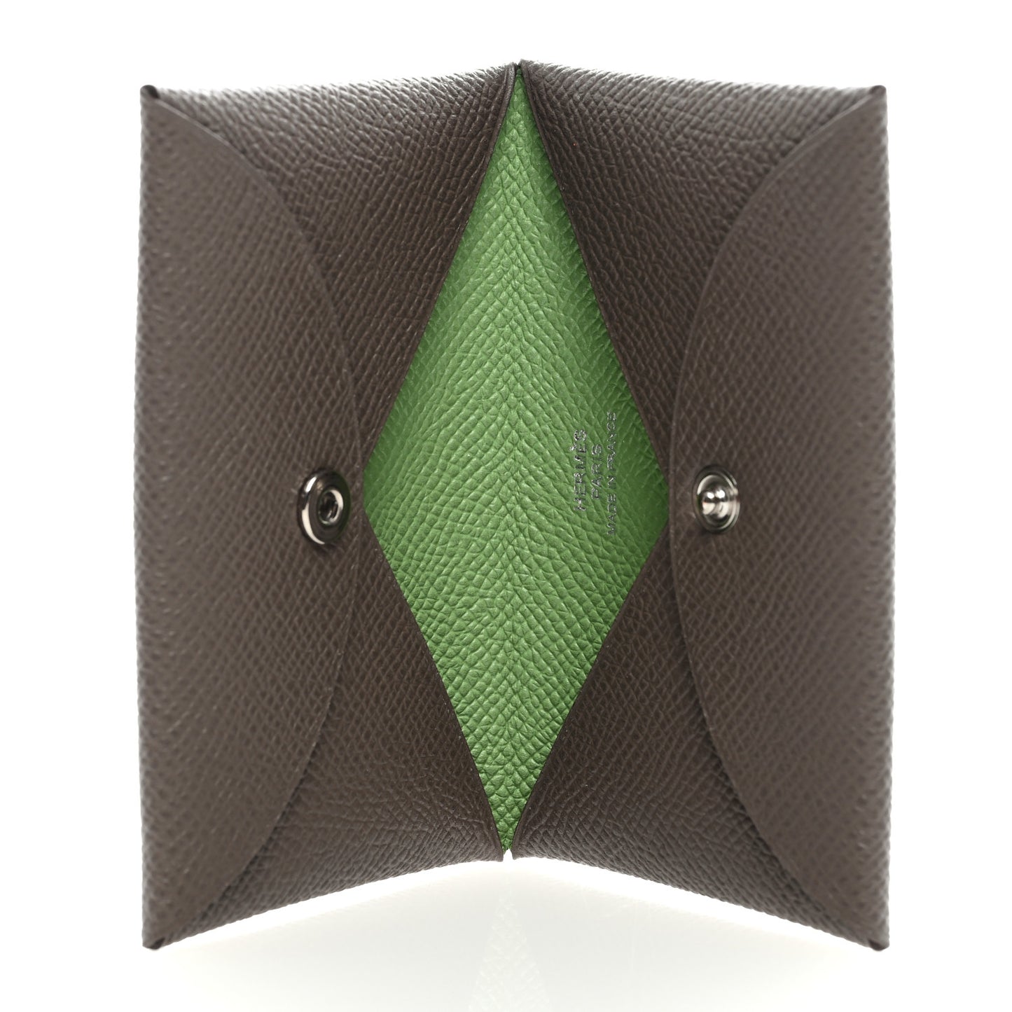 Epsom Verso Calvi Card Case Etain Vert Criquet