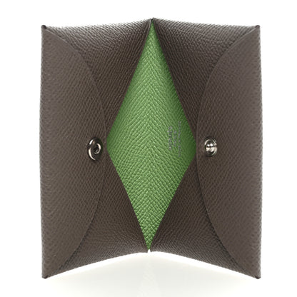 Hermes Epsom Verso Calvi Card Case Etain Vert Criquet 5 of 6