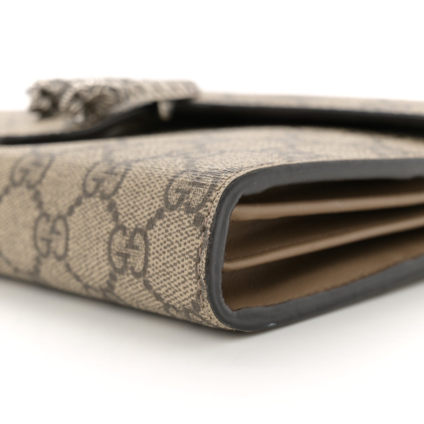 GG Supreme Monogram Mini Dionysus Chain Wallet Beige Taupe