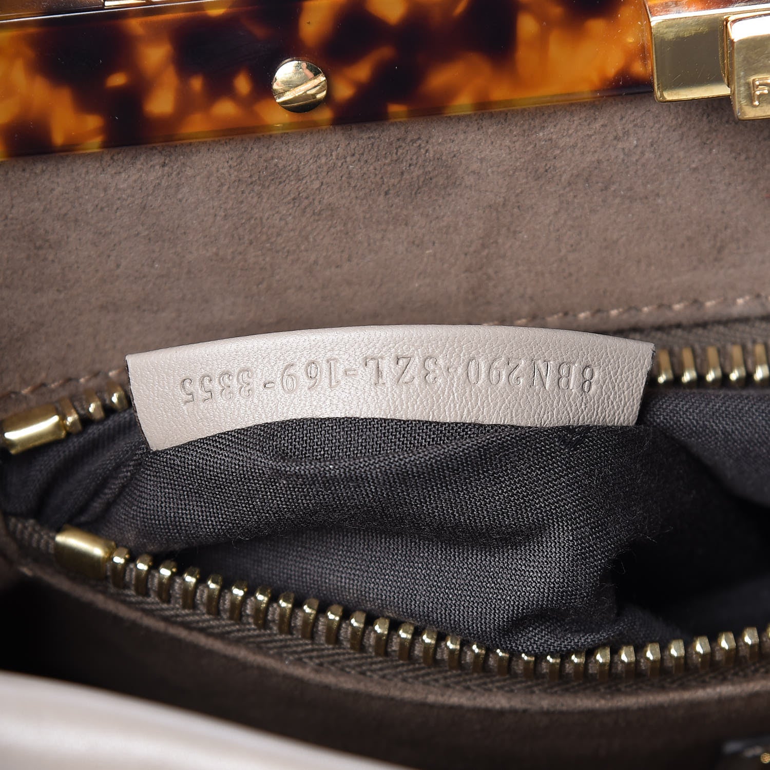 Fendi Vitello Seta Plexiglass Tortoise Medium Peekaboo Iconic Satchel Tortora 8 of 16