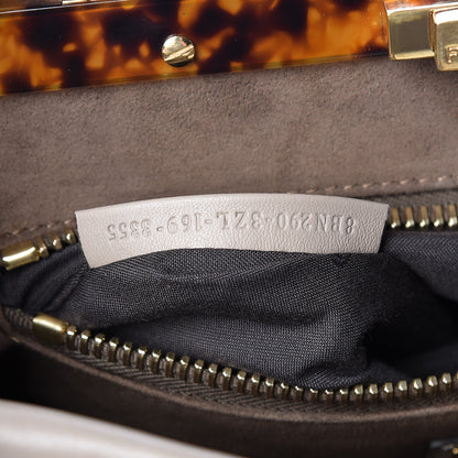 Fendi Vitello Seta Plexiglass Tortoise Medium Peekaboo Iconic Satchel Tortora 8 of 16