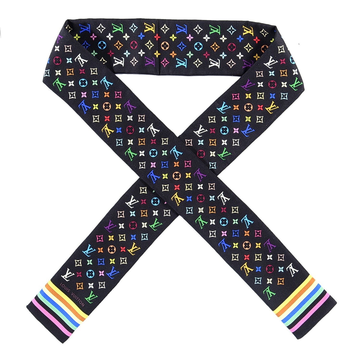 Louis Vuitton Silk Monogram Multicolor Bandeau Black 1 of 3