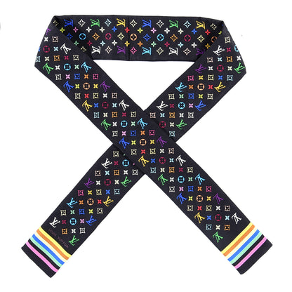 Louis Vuitton Silk Monogram Multicolor Bandeau Black 1 of 3