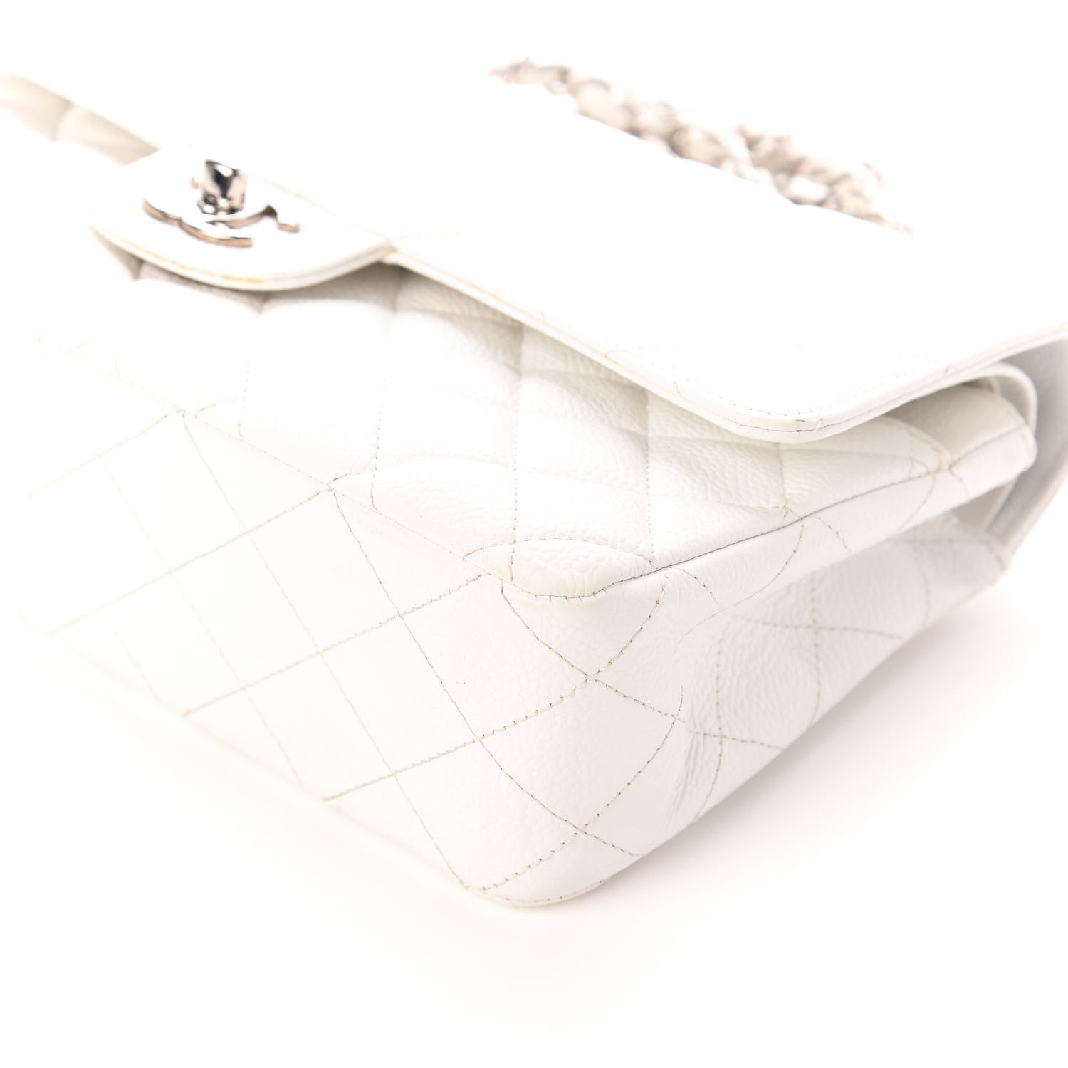 Chanel Caviar Quilted Medium Double Flap White 10 of 10