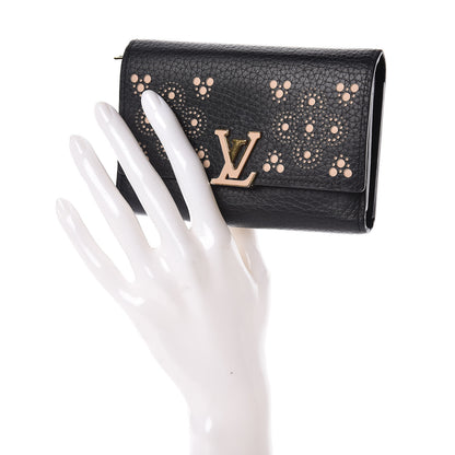 Louis Vuitton Taurillon Perforated Capucines Compact Wallet Black 2 of 7