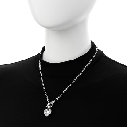 David Yurman Sterling Silver Diamond 3.5mm DY Madison Pave Toggle Chain Micropave Peace Sign Amulet Pave Heart Amulet Necklace 2 of 5