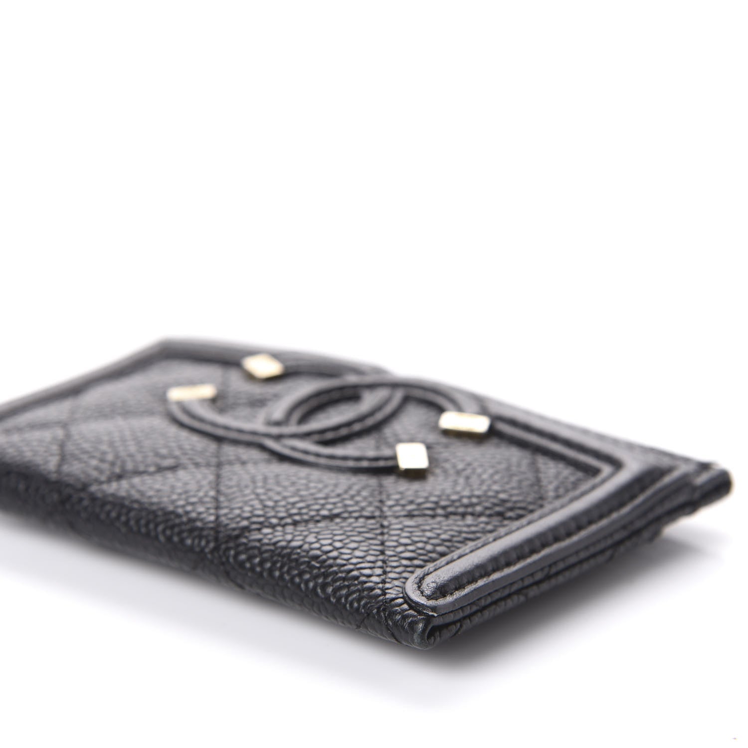 Chanel Caviar Quilted Filigree Card Holder Black 7 of 12