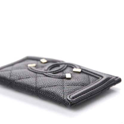 Chanel Caviar Quilted Filigree Card Holder Black 7 of 12