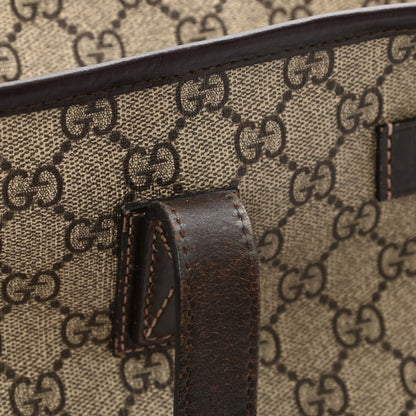 Gucci GG Supreme Monogram Medium Zippered Shopping Tote Dark Brown 11 of 13