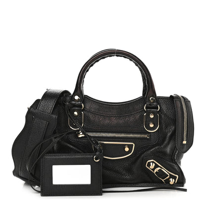 Balenciaga Chevre Gold Metallic Edge Hardware Mini City Black 1 of 10