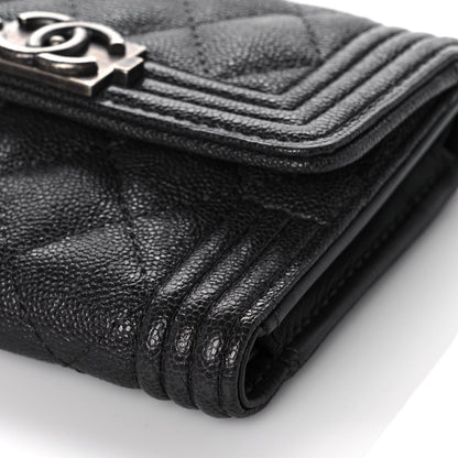 Chanel Caviar Quilted Compact Boy Wallet Anthracite 9 of 10