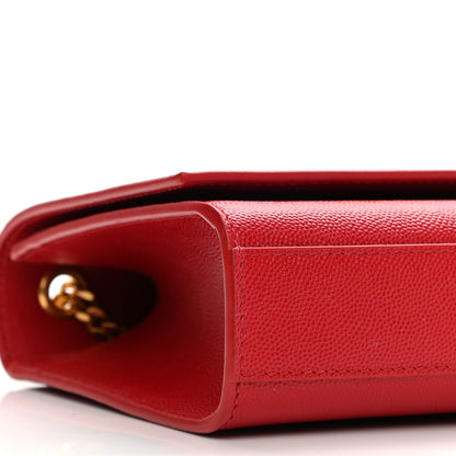 Saint Laurent Grain De Poudre Medium Monogram Kate Satchel Red 9 of 10