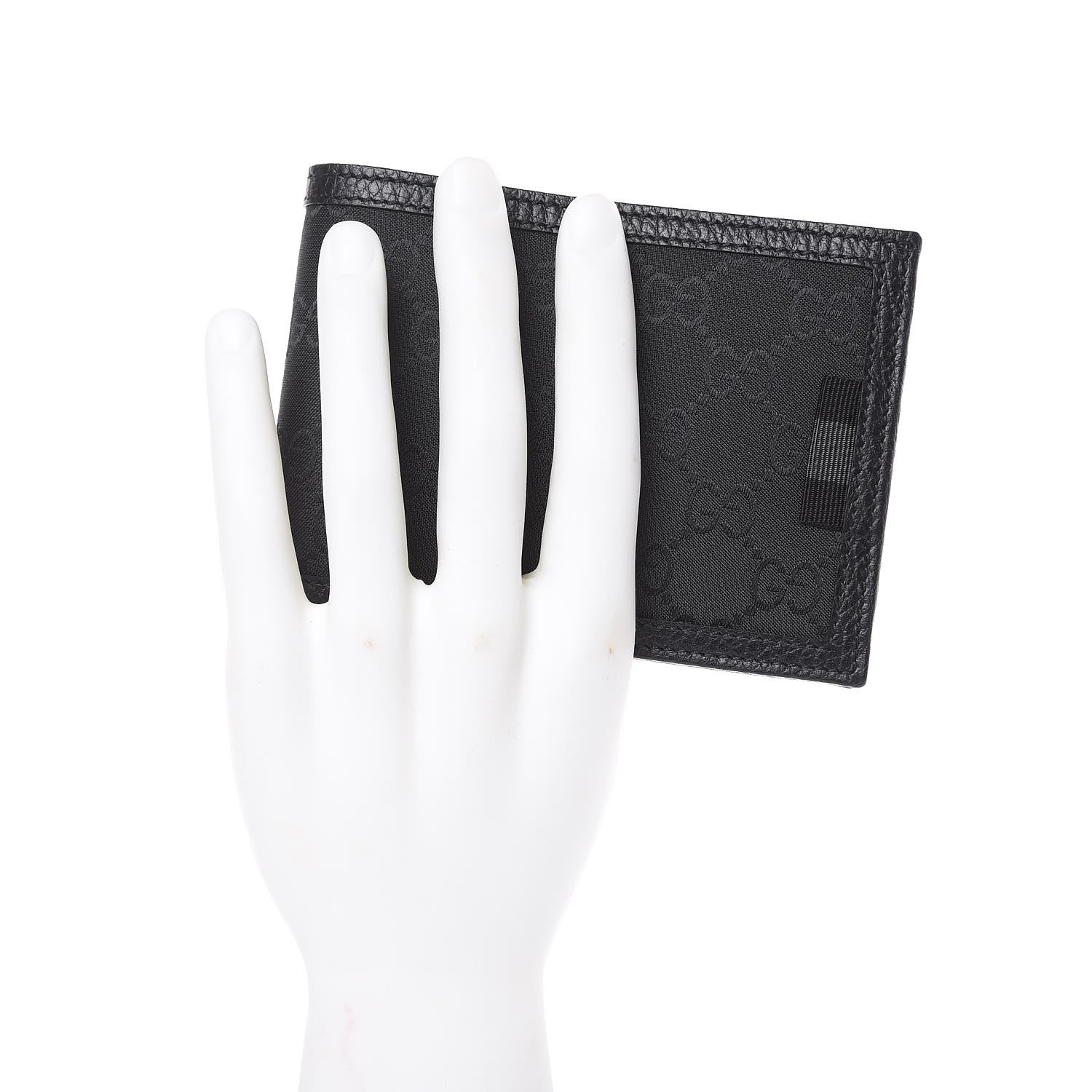 Gucci Nylon Monogram Bi-Fold Wallet Black 2 of 8
