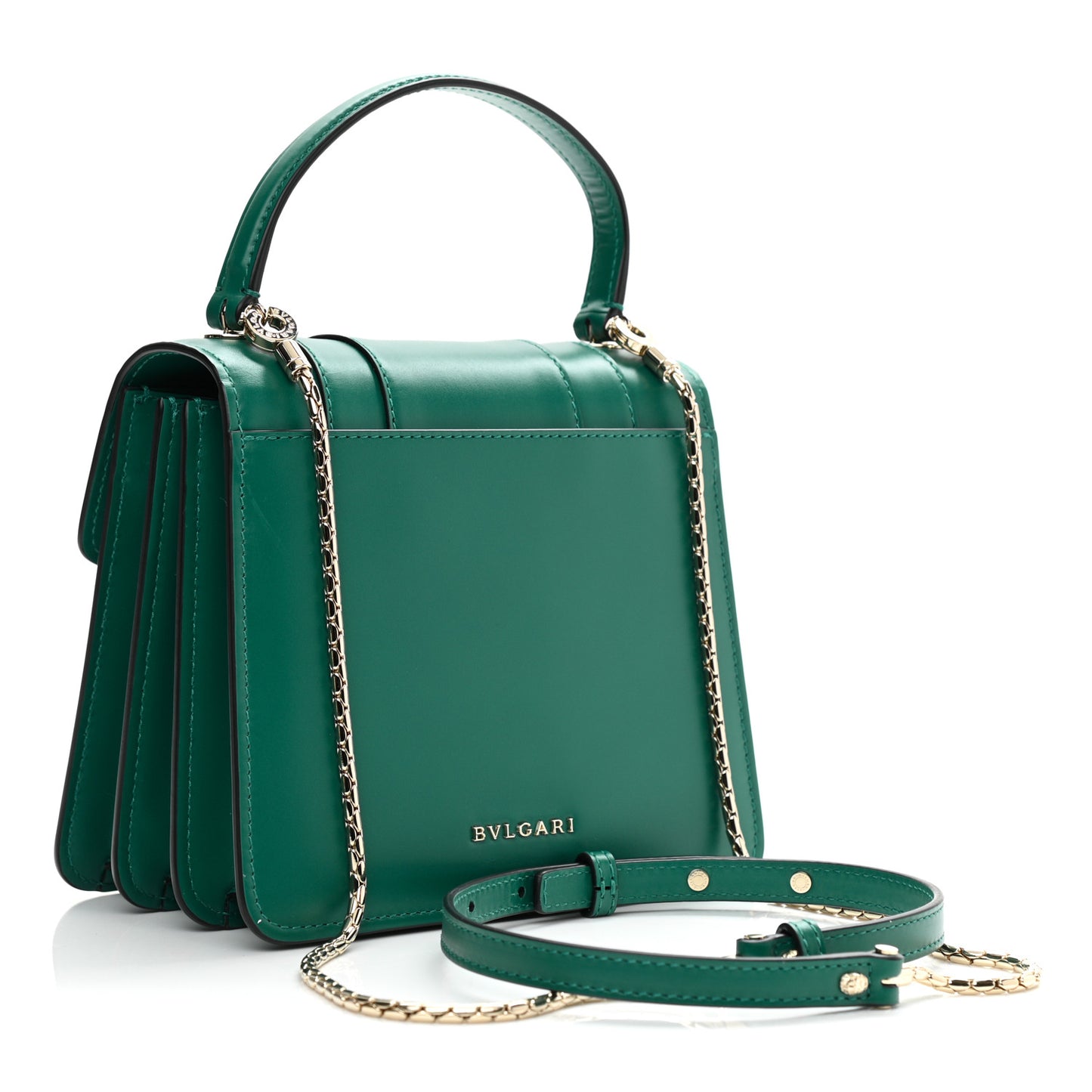 Calfskin Serpenti Forever Top Handle Emerald Green