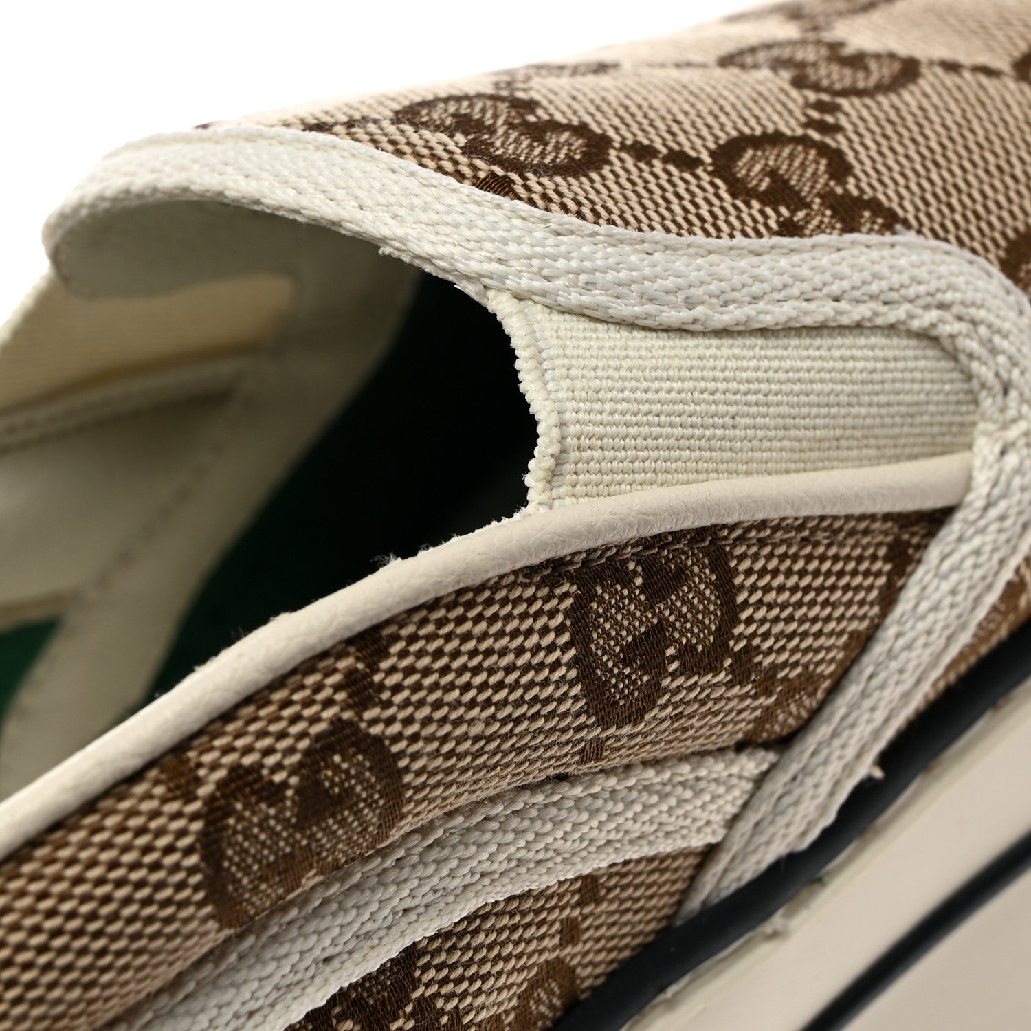 Gucci GG Monogram Womens 1977 Tennis Slip On 30mm Sneakers 40 Beige Ebony Mystic White 9 of 10