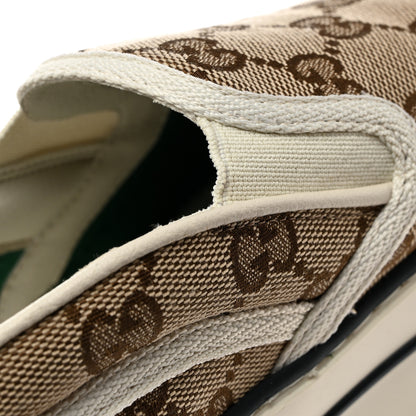 Gucci GG Monogram Womens 1977 Tennis Slip On 30mm Sneakers 40 Beige Ebony Mystic White 9 of 10