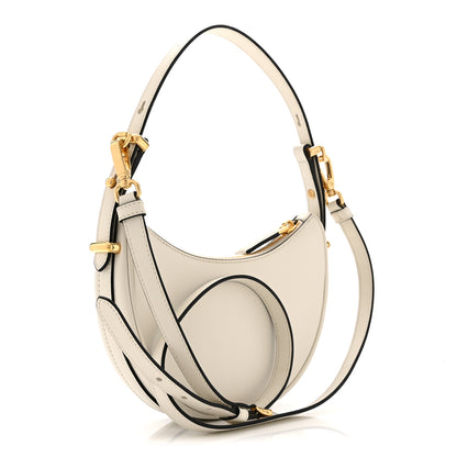 Prada Soft Calfskin Mini Arque Shoulder Bag White 3 of 10