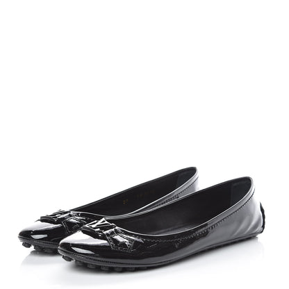 Louis Vuitton Patent Calfskin Oxford Ballerina Flats 39 Black 3 of 10