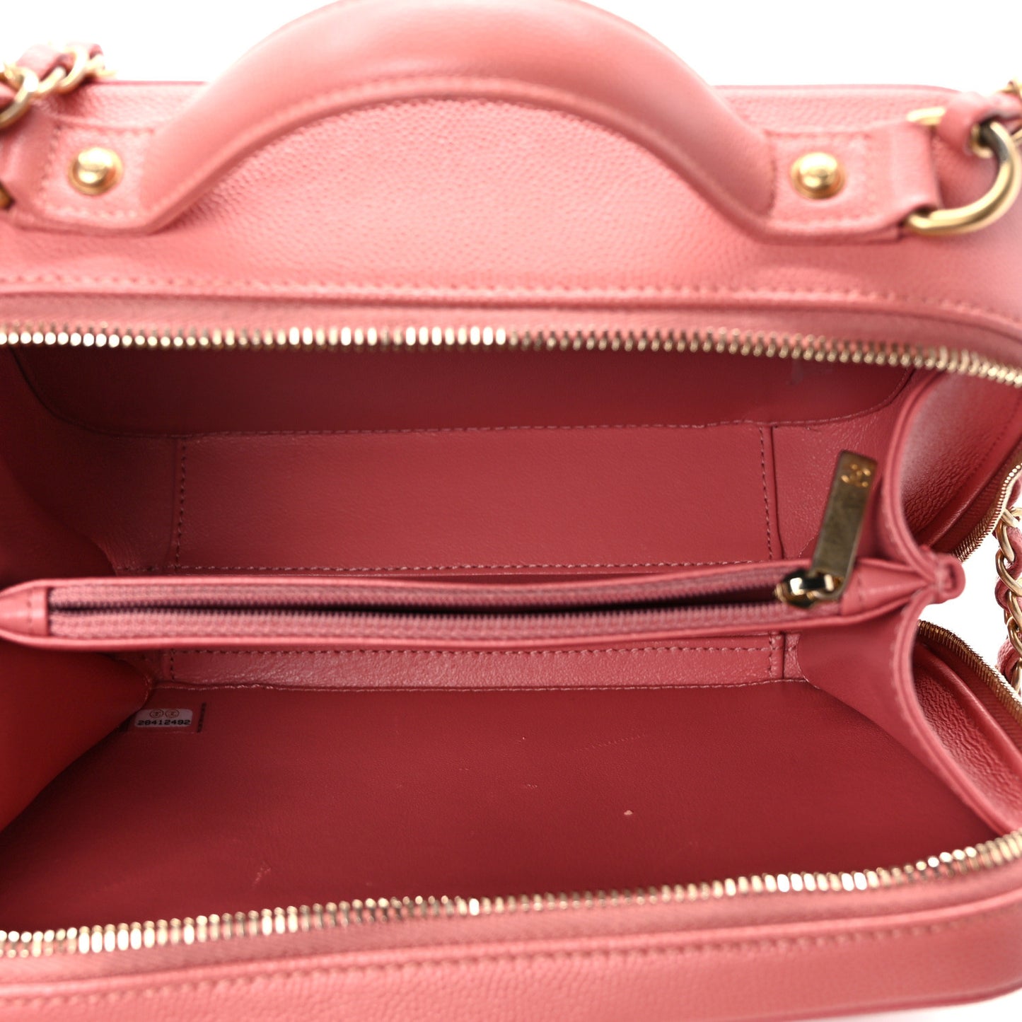 Caviar Quilted Medium CC Filigree Vanity Case Pink