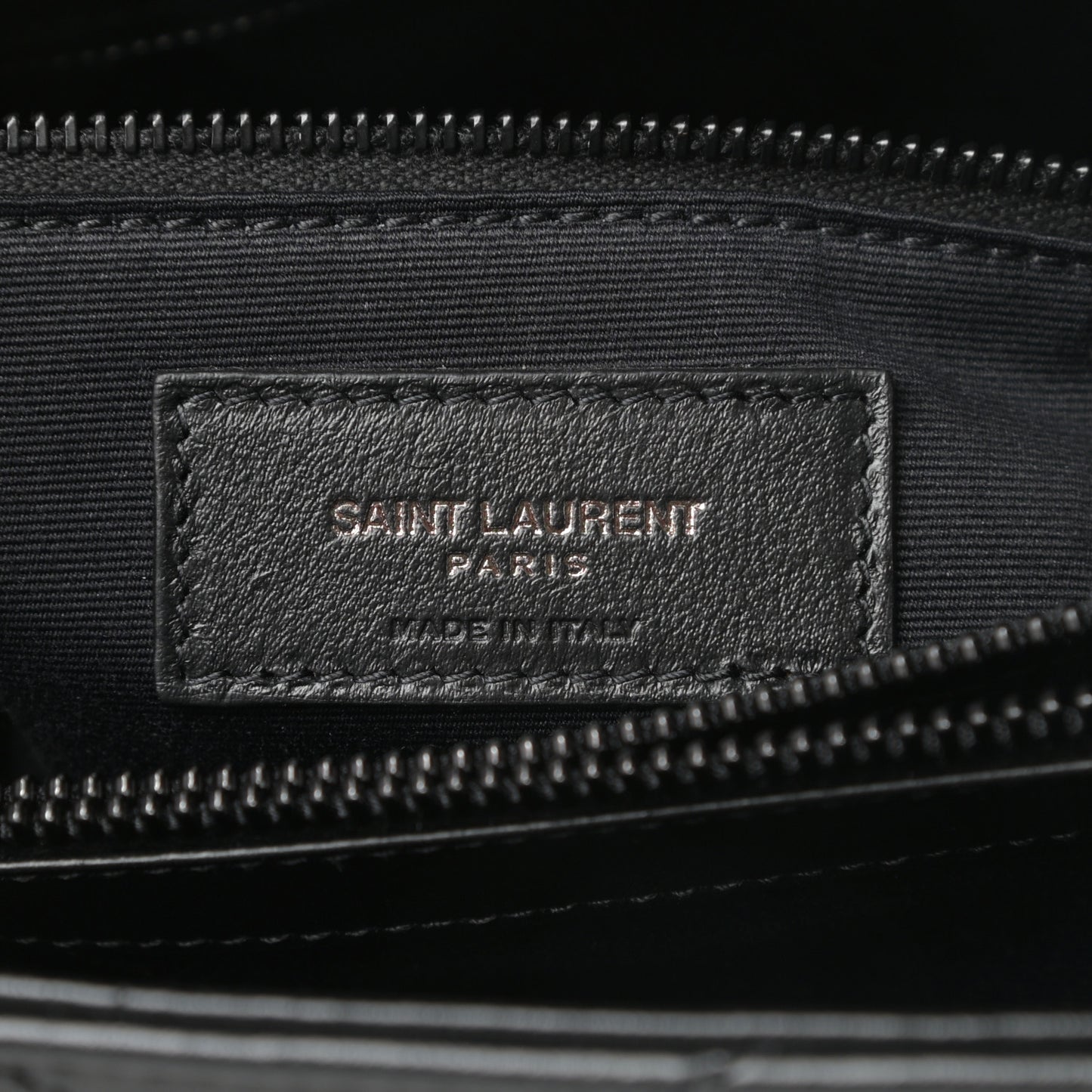 Calfskin Y Quilted Monogram Medium Loulou Chain Satchel Black