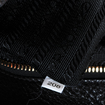 Prada Vitello Daino Pushlock Tote Black 7 of 10