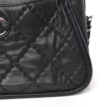 Chanel Iridescent Calfskin Quilted Relax CC Camera Case Black 16 of 16
